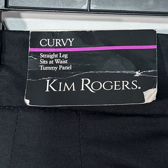 NWT Kim Rogers Black Curvy Straight Leg Sits At Waist Tummy Panel Pants Size 18 - Picture 9 of 15